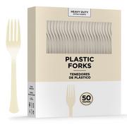 Vanilla Cream Heavy-Duty Plastic Forks, 50ct